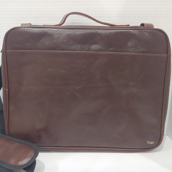 Typo Brown Leather Laptop Bag - Picture 1 of 6